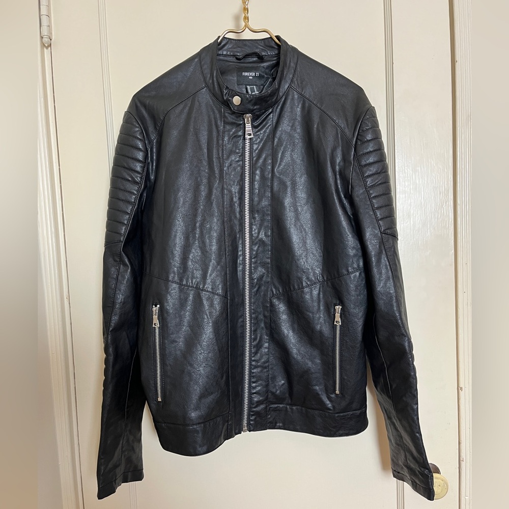 Forever 21 Men’s Faux Leather Motorcycle Jacket